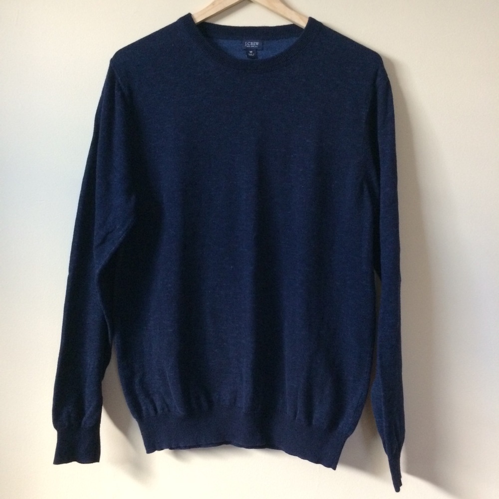 J.Crew Cotton Crewneck Sweater - Navy blue heather